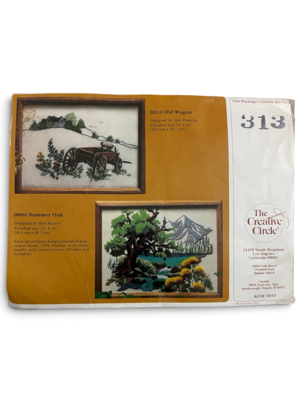 The Creative Circle 0313 Old Wagon Crewel Embroidery Kit Vintage New in Package
